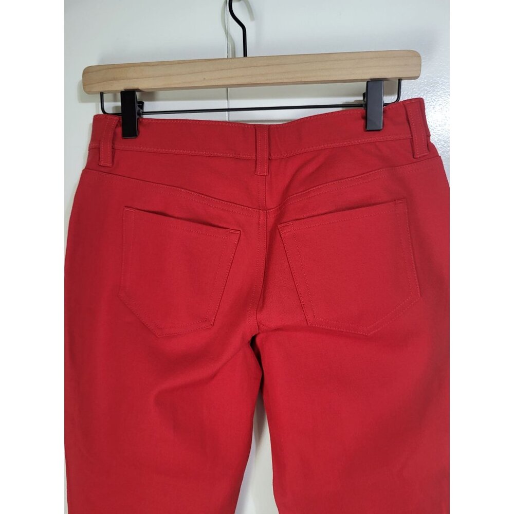 CHICO'S Women's SZ OO (US XS/2) Getaway 5 Pocket Cropped Pants Scarlet Sun Red - Picture 6 of 11